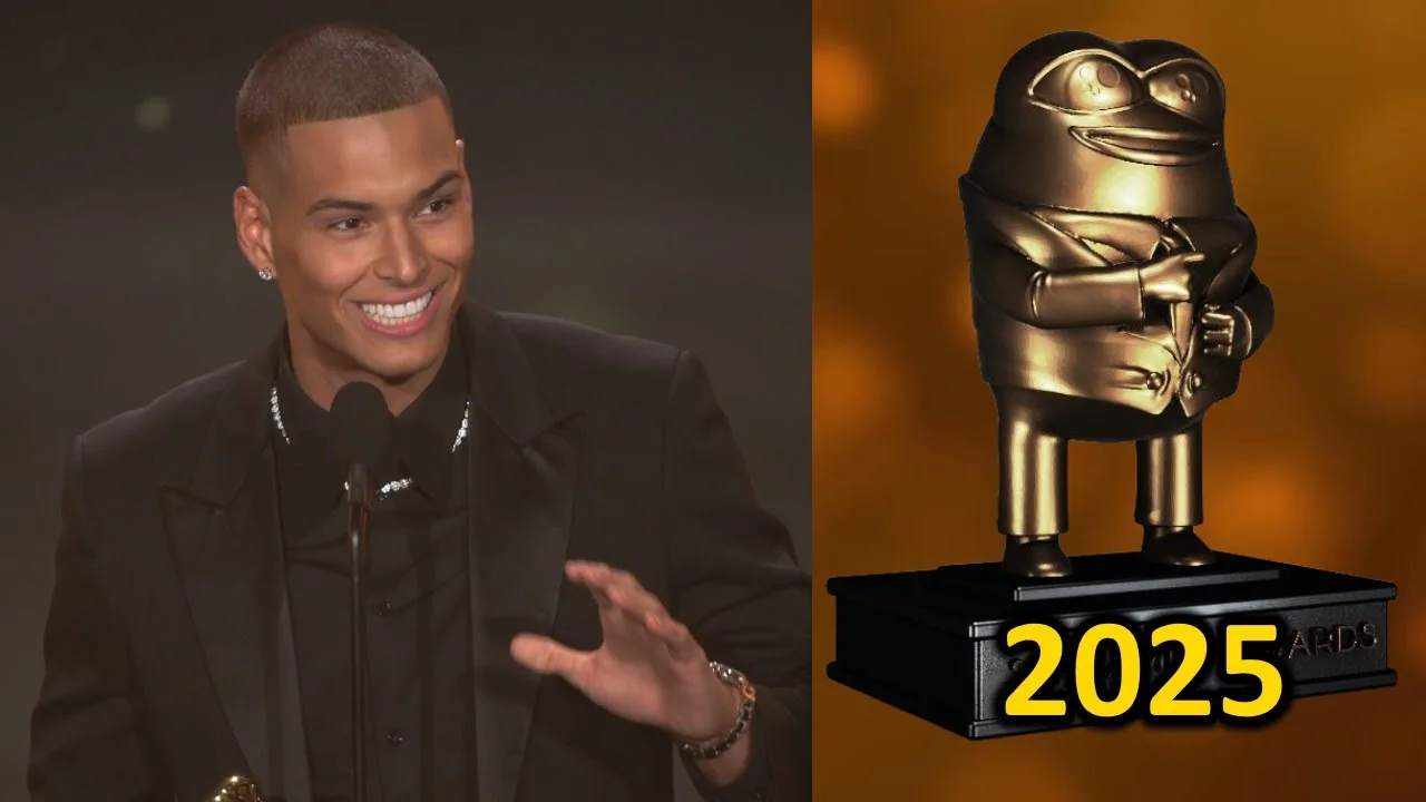 Marlon recoge su premio en The Streamer Awards 2025 junto a la estatuilla dorada