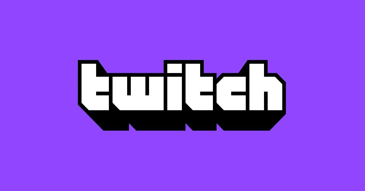Logotipo de Twitch en blanco sobre fondo morado
